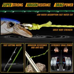 JOF-Linha De Pesca Trançada, Linha De Pesca Durável Multifilamento, Ferramenta De Pesca PE, 4 Vertentes, 300 m, 100m - Image 6