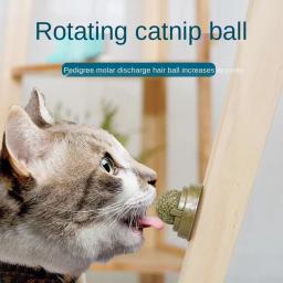 Natural catnip bola gato brinquedos gatinho lambendo comida brinquedo lanches bola de cabelo saudável para promover a digestão gato grama lanches suprimentos de gato - Image 2