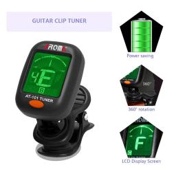 Afinador digital com prendedor aroma at-101, equipamento dobrável e giratório de alta sensibilidade para violão, baixo cromático, violino e ukelele - Image 3