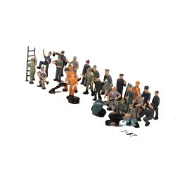 27 pçs 1:87 escala ho modelo trabalhadores ferroviários paisagem modelo trem ferroviário layout cenário diy dioramas em miniatura exibir jogos - Image 6