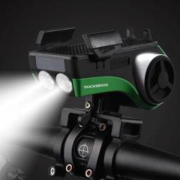 Rockbros porta-celular para bicicleta, suporte para telefone, bluetooth, 5 em 1, áudio e mp3, alto-falante, buzina, bateria de 4400mah, acessórios de bike - Image 2