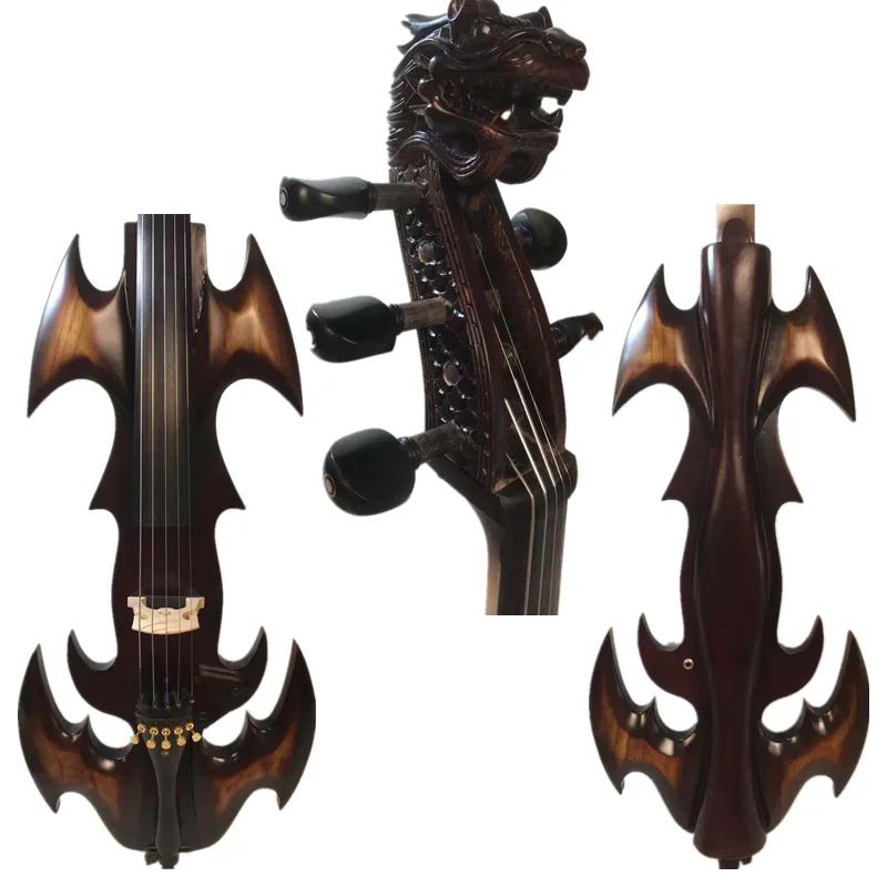Novo modelo chique crazy-1 esculpido dragon scroll 5 cordas violoncelo elétrico 4/4 - Image 1