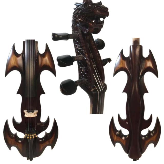 Violoncelo Elétrico 4/4 Crazy-1: Modelo Chique com Esculpido Dragon Scroll e 5 Cordas