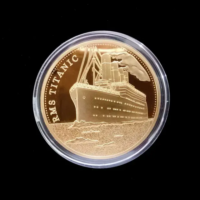 Coleção Exclusiva de Moedas Comemorativas do Titanic Banhadas a Ouro - Presentes e Decoração Elegante