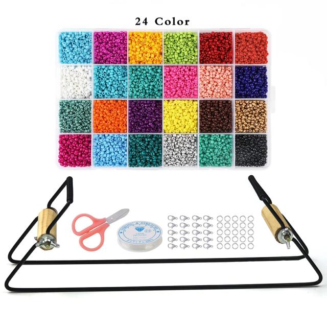 Kit Criativo Metal Bead Loom para Tecelagem de Pulseiras de Jóias e Projetos DIY de Tricô Artesanal