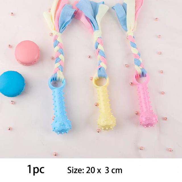 Brinquedos Interativos TPR para Cães Pequenos, Resistentes a Mordidas e Ideais para Limpeza Dental e Treinamento