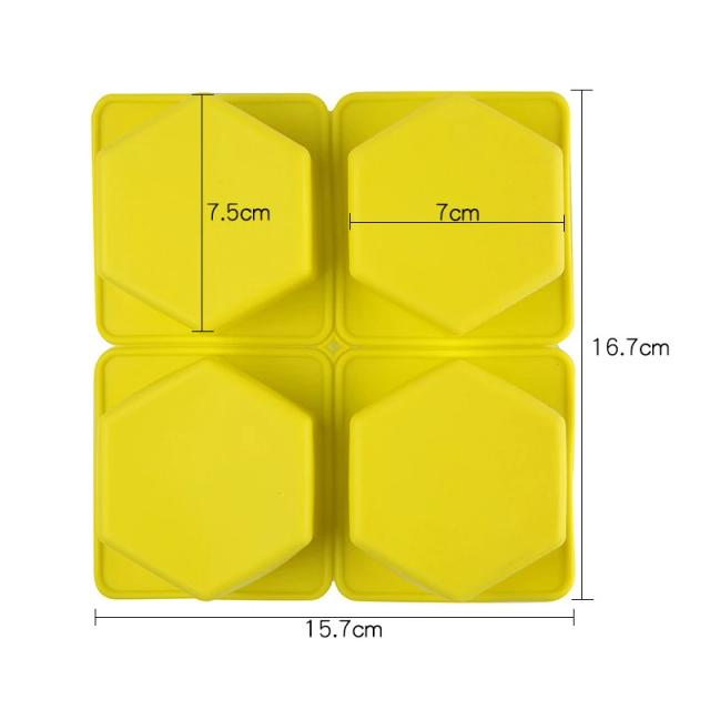 Molde de Silicone em Forma de Espelho com 4 Buracos para DIY de Sabão, Velas e Artesanato Aromático