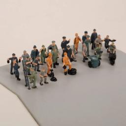 27 pçs 1:87 escala ho modelo trabalhadores ferroviários paisagem modelo trem ferroviário layout cenário diy dioramas em miniatura exibir jogos - Image 4