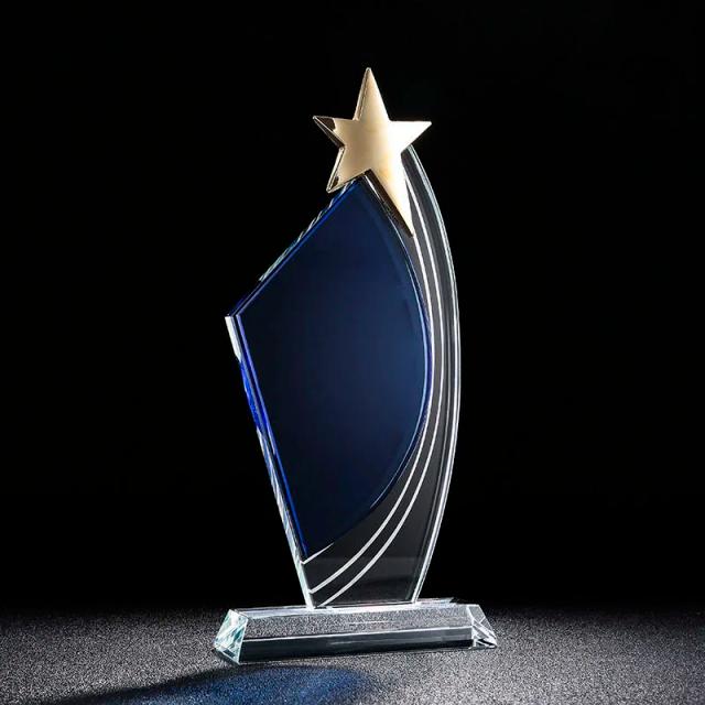 Troféu de Cristal Personalizado com Impressão Colorida para Prêmios de Filmes e Esportes - Ideal para Comemorações e Decoração de Interiores