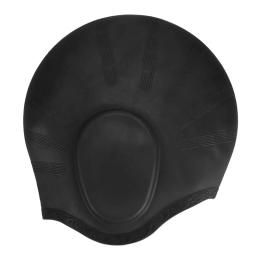 Adulto natação boné à prova dwaterproof água silicone nadar caps cabelo longo unisex mergulho piscina chapéu com capa de ouvido proteger para mulheres h5a94 - Image 3
