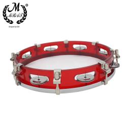 M mbat instrumento de percussão pandeiro ajustável tambor de mão vermelha com sinos jingle crianças presentes música brinquedos educativos das crianças - Image 5