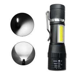 Impermeável USB Lanterna LED Recarregável, Mini Telescópica Lanterna de Acampamento, Zoomable Focus Torch Light, 120LM, 3W, T6 COB - Image 4