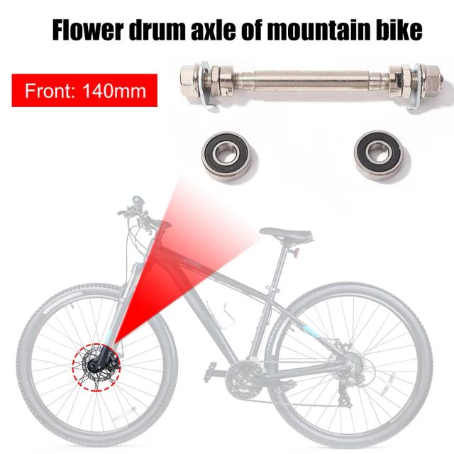Eixo de Cubo de Roda Mountain Bike Aço 140/180mm com 2 Rolamentos