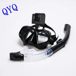 Máscara de mergulho e snorkel, máscara de mergulho, óculos de natação adequados para câmera de esportes subaquáticos gopro, moda - Image 1
