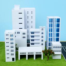 Casa Miniatura Edifício Diorama Cenário Montagem Modelo Kits, Railway Layout Arquitetura Material Set, 1:75 Escala - Image 1