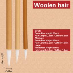 Pincel de escrita de bambu para pintura a tinta aquarela caligrafia chinesa pincéis caneta conjunto lobo lã múltipla escova de cabelo tinta china - Image 3