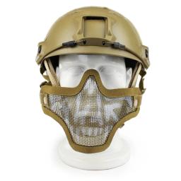 Nova caça tiro militar meia face máscaras malha de metal respirável adaptar ao capacete rápido - Image 4