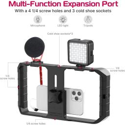 Ulanzi Smartphone Filmmaking Case, Small U Rig Hand Grip, Estabilizador de Vídeo Telefone com Montagem Fria para iPhone 13, 14, 15, Android - Image 3