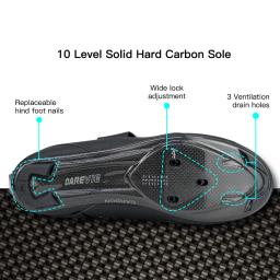 Darevie pro sapatos de ciclismo de carbono corrida triathlon sapatos 10 nível duro carbono luz estrada ciclismo sapatos das mulheres dos homens tênis - Image 4