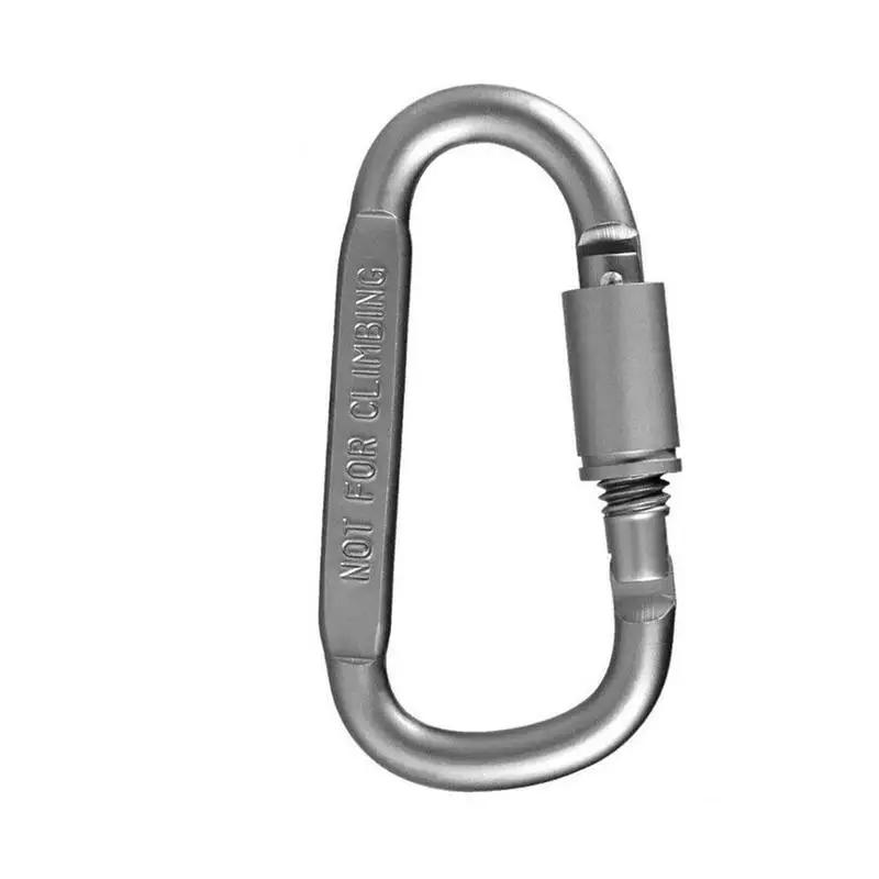 Prático d em forma de liga de alumínio escalada chaveiro equipamento gancho mosqueton mosqueton mosquetão - Image 1