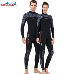 Fatos Wetsuits completos para homens e mulheres, roupas de mergulho em neoprene, roupa de natação com zíper, manga comprida de peça única, esportes aquáticos 3mm - Image 2