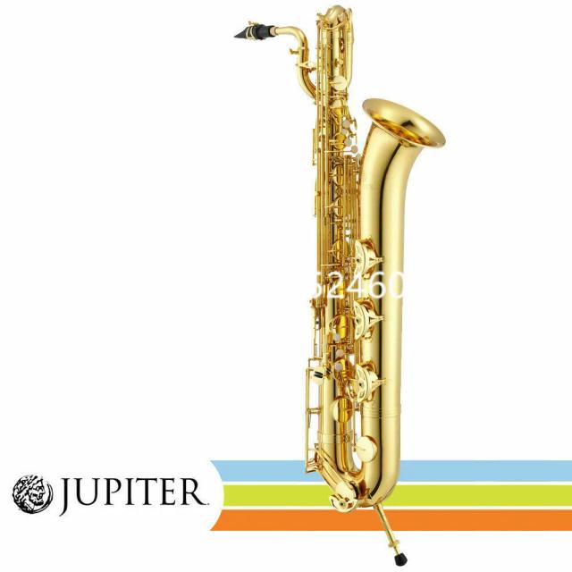 Saxofone Barítono Jupiter JBS-1000 E Flat Lacado a Ouro com Estojo e Acessórios - Frete Grátis