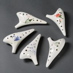 Ocarina de cerâmica para instrumentos musicais, clássica, 12 orifícios, em cerâmica, alto c, flauta de ocarina pintada - Image 1