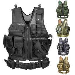 Ao ar livre treinamento militar cs multi-bolso tático molle colete airsoft armadura de combate dos homens caça paintball colete de segurança da polícia - Image 1