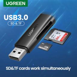 Ugreen leitor de cartão usb 3.0 para sd micro sd tf adaptador de cartão de memória para computador portátil acessórios multi smart cardreader leitor de cartão - Image 1