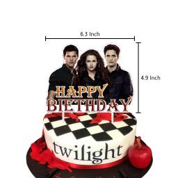 Twilight Movie Theme Banner para Meninos e Meninas, Feliz Aniversário Decorações de Festa, Balão, Bolo Topper, Bandeira, Bola, Vampiro, Suprimentos, 46Pcs - Image 4