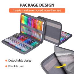 Canetas Gel coloridas com bolsa de lona para crianças e adultos, Tip Glitter, livros para colorir, 12 24 100 - Image 6