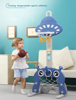 Suportes de basquete ajustável para crianças, objetivo de futebol infantil indoor, brinquedo de aro, brinquedos de bola para bebê, 1-1,5 m - Image 1