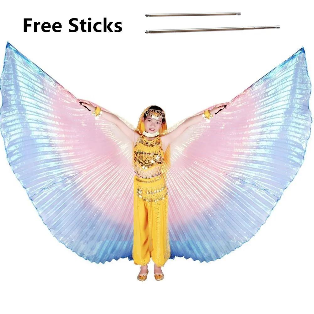 Multicolor Dança do Ventre Isis Asas e Bastões para Adultos e Crianças, Asas Borboleta, Dança do Ventre Acessórios - Image 1