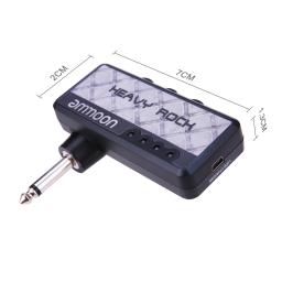 Ammoon amplificador de guitarra elétrica portátil amplificador de fone de ouvido mini amplificador de fone de ouvido amplificador de distorção acessórios de guitarra - Image 6