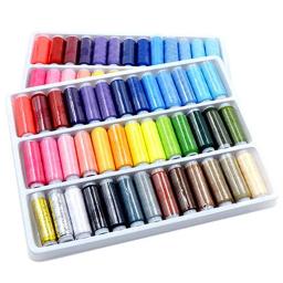 Cores misturadas Linhas de costura de poliéster, DIY, Acessórios para máquinas, roupas, bordados, mão, 200 jardas Spool, 39pcs - Image 2
