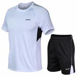 Roupa de corrida para homens e mulheres, conjunto esportivo com camisa e bermuda de secagem rápida para corrida, atletismo e corrida, roupa esportiva para homens - Image 4