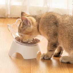 Tigela de gato antiderrapante transparente com base de suporte, Pet Food e alimentadores de água, Alimentadores de gatos e cães - Image 1