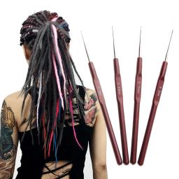 Agulha para crochê moda micro gancho 4, para fazer trança dreadlock cabelo acessórios ferramentas 0.5/0.6/0.7/0.8mm cabo suave - Image 2