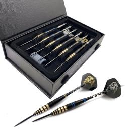 Dardos de agulha de tungstênio aço caixa de presente com Grindstone para competição, jogo de dardo de alta qualidade, novo, 6pcs, 23g - Image 1