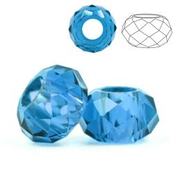 Contas de cristal com furo grande 8x14mm, contas espaçadoras redondas com vidro facetado para pulseiras de enfeite, faça você mesmo atacado a granel - Image 2
