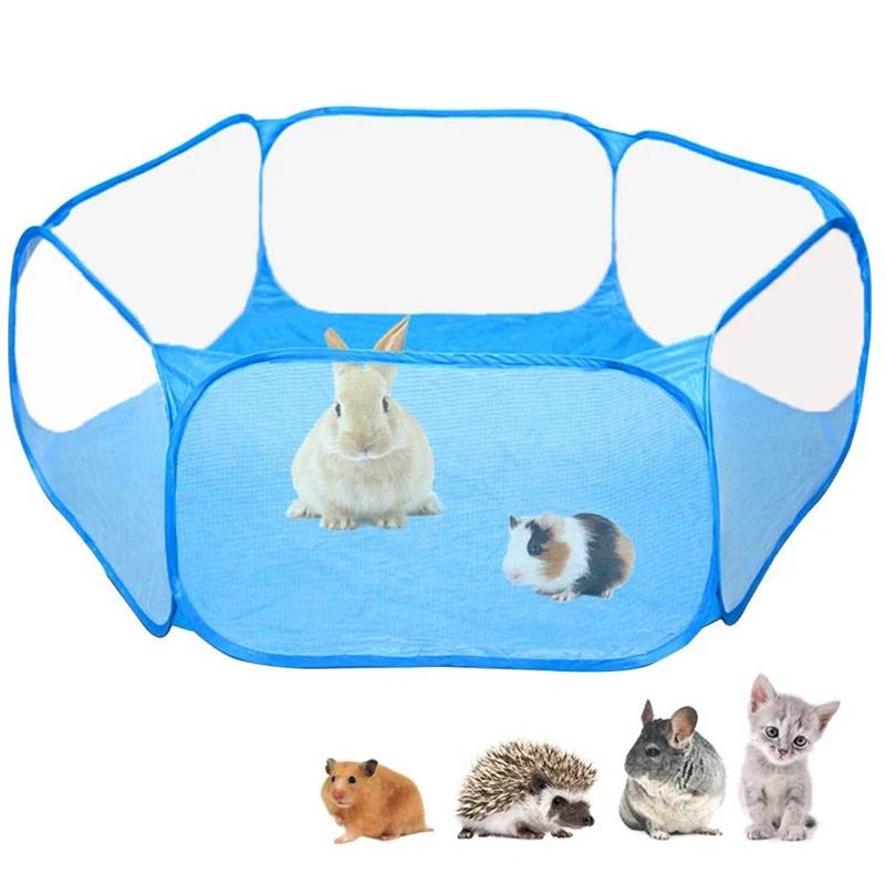 Gaiola de estimação pequena transparente portátil, Gaiola de ouriço, Barraca, Pet Playpen, Cerca dobrável aberta para cachorro, Hamster, Coelho, cobaia - Image 4