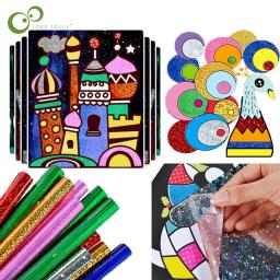 DIY Brilhante Transferência Mágica Adesivo Colorido para Crianças, Pintura Artesanato para Crianças, Artes e Ofícios, Brinquedos Presente, 9 Pcs-15 Pcs - Image 1