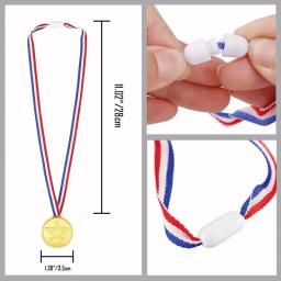 3/5 pçs crianças medalhas de ouro plástico com fita vencedores medalhas esportes dia festa saco prêmios brinquedos para crianças prêmios do estudante - Image 6