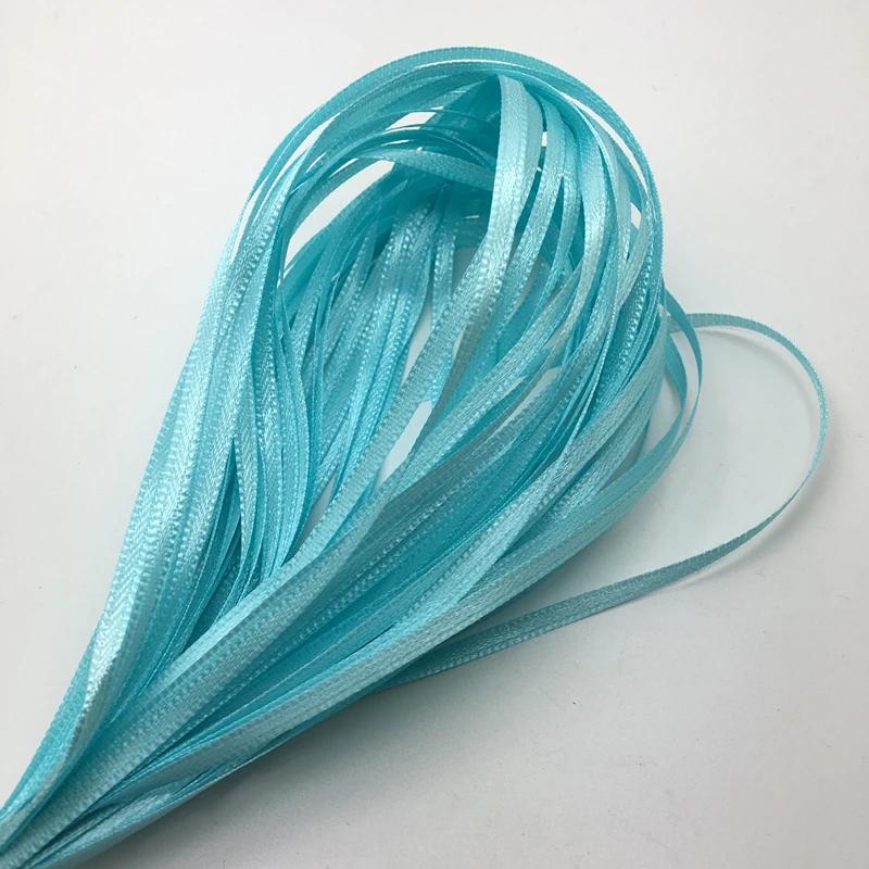 Fita de seda cetim para decoração de casamento, convite, embalagem de presente, cor disponível, 3mm, 1/8 de largura (20 jardas) - Image 1