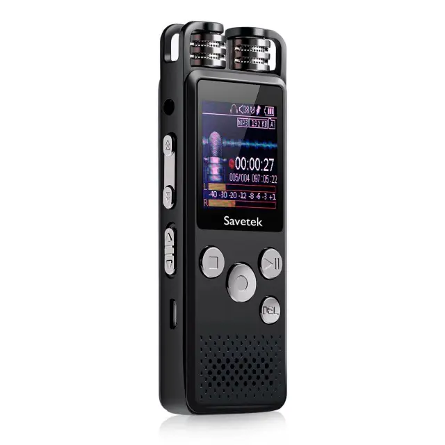 Gravador de Voz Digital Profissional com 8GB/16GB/32GB - Caneta USB com 80 Horas de Gravação PCM e Suporte para Cartão TF