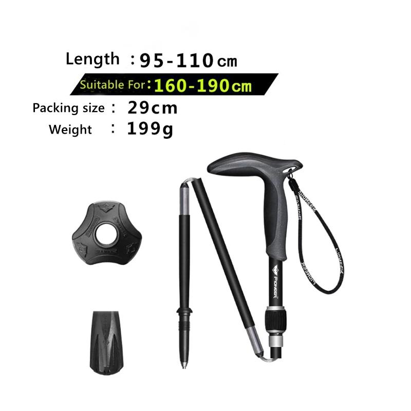 Pioneer cabo de fibra de carbono 1 peça, bastões de caminhada ao ar livre 5 seções foscas, ultraleve, poste de caminhada para acampamento - Image 1