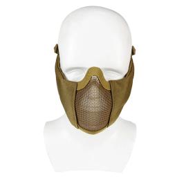 Máscara de Meia Face Paintball com Proteção Orelha, Malha de Aço de Baixo Carbono, CS Tático, Airsoft Dobrável, Caça Acessórios, Novo - Image 2