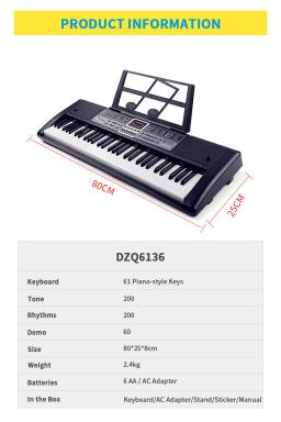 Teclado Musical Profissional, Controlador Midi, Piano Eletrônico, Sintetizador De Música, Digital 61 Teclas, Instrumentos De Órgão - Image 5