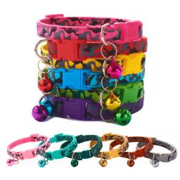 Camuflagem gato colar com sino cão de estimação colar gatos collier chats perro suprimentos para pequeno médio kittin chihuahua rosa azul - Image 2
