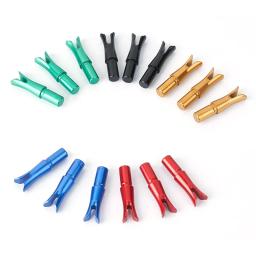 6 pçs archery arrow nock id 6.2mm alumínio nock diy para caça tiro com flecha acessórios - Image 1
